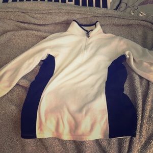 White and Black Half Zip North Face Jacket